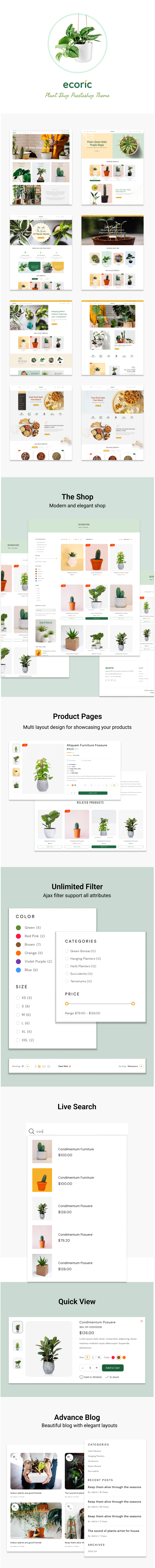 Ecoric | MultiPurpose Plant Store Prestashop Theme